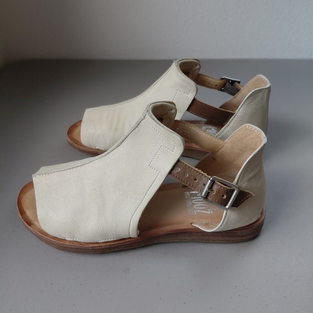 MIZ MOOZ Gladiator Sandals Shoes Sz 38 WIDE Cream Leather Open Toe FOUND Buckle - Picture 4 of 11